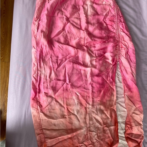 Zara draped tie dye pink midi skirt size M - Picture 6 of 10